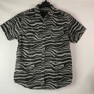 Most OFCL Seven Short Sleeve Button Up Shirt Mens Zebra Print Western Sz‎ L EUC